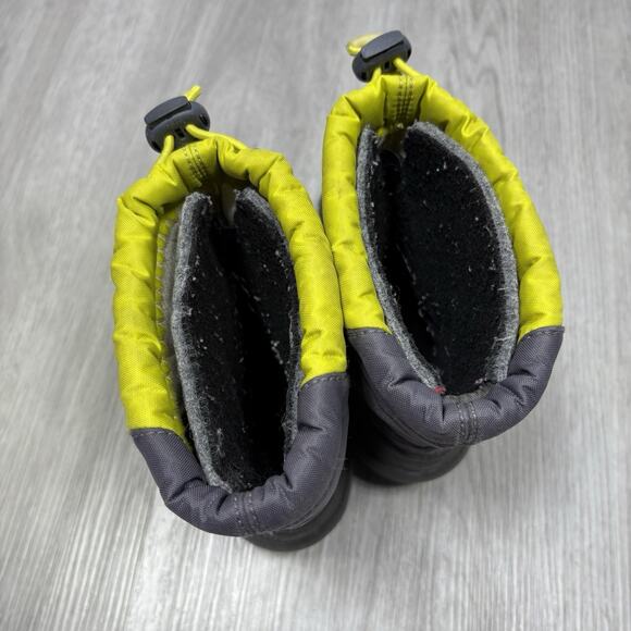 Kids Sorel Boots Short Winter Waterproof Size 11 Lime Green Gray - Picture 3 of 10